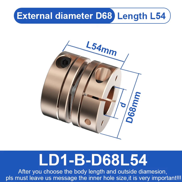 Single Diaphragm CNC Shaft Coupler D68 L54 – High Precision Motor Coupler