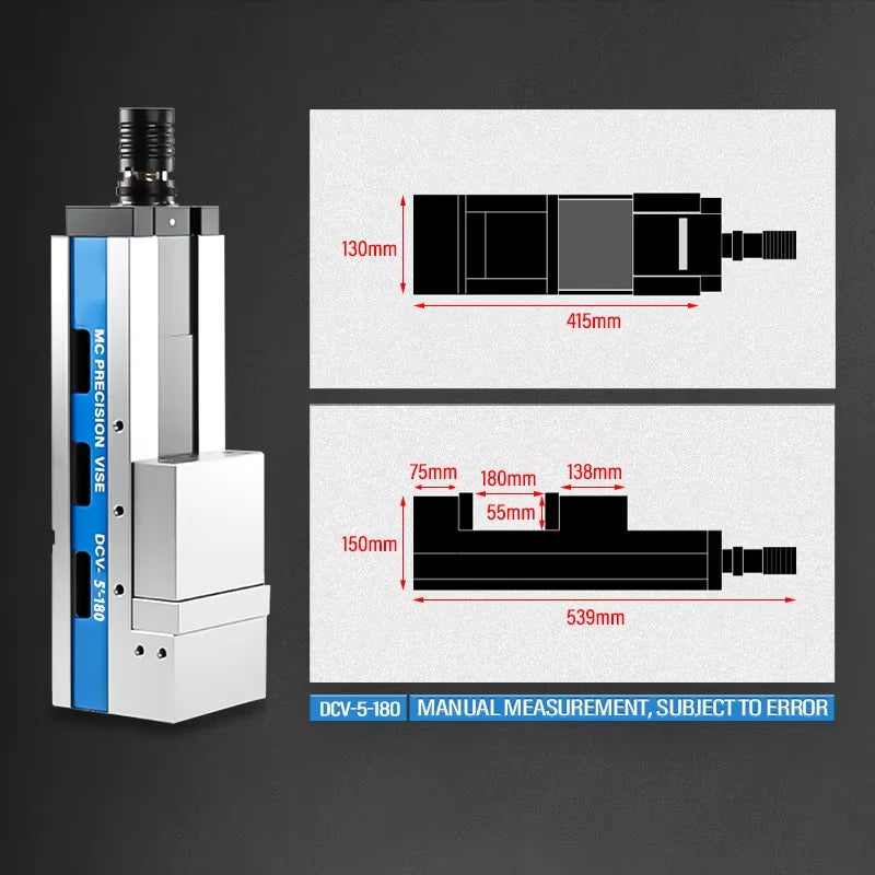 DCV Precision Hydraulic Vise 4" 5" | CNC Milling Machine Hydraulic Bench Vise Cast Iron HRC45-50