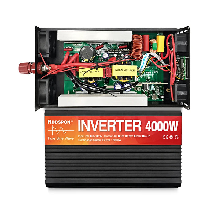 RDDSPON Pure Sine Wave Inverter 3000W 4000W 5000W Double Socket LCD