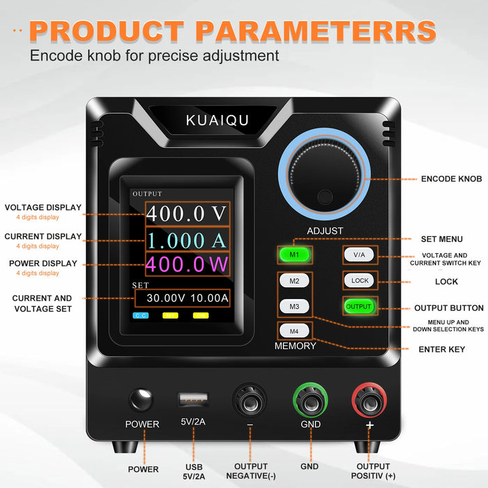 Versatile Programmable DC Power Supply, 200V, 300V, 400V 1A with RS-232 and Automatic Control