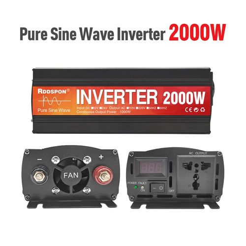 Pure Sine Wave Inverter – 12V/24V DC to 220V AC with 1600W/2000W