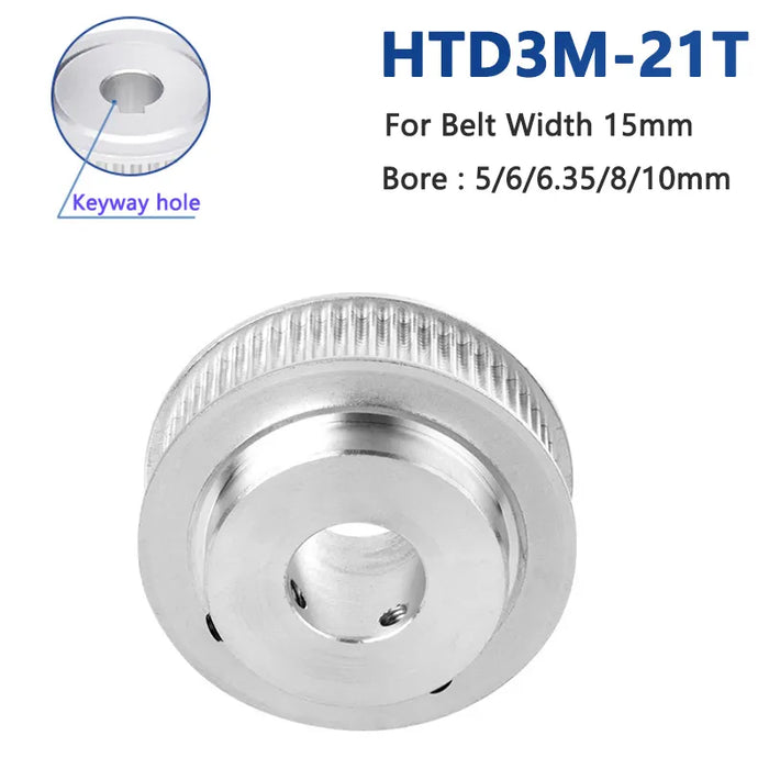 HTD3M 21 dientes polea de distribución tamaño del orificio 5/6/6,35/8/10mm 21T HTD-3M 