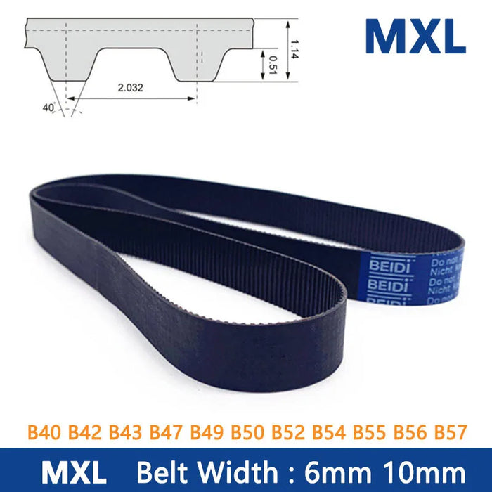 MXL Timing Belt - 6mm/10mm Rubber Closed Loop Synchronous Belt, Pitch Length 81.28mm to 115.82mm