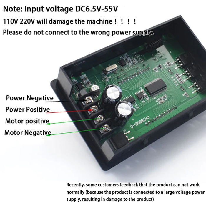 DC 6.5V-55V 30A Adjustable PWM DC Motor Speed Controller LCD Digital