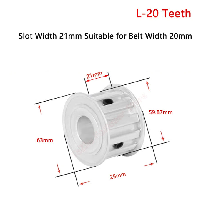 20 Teeth L Timing Pulley – Aluminium Synchronous Wheel for Belt, AF Type