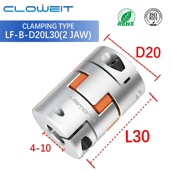 LF Two Jaw D20L30 Coupler Aluminium Plum Flexible Shaft Coupling