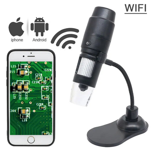 Digital Microscope 50X-1000X with Zoom Camera – WiFi or USB Connectivity