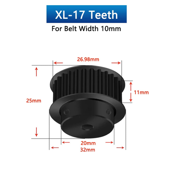 14T-17T XL Schwarz 45# Stahl Zahnriemenscheibe 14 15 16 17 Zähne 