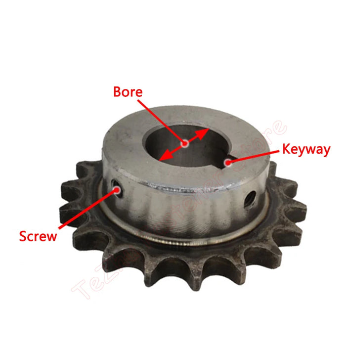 1 pieza 12 24 dientes 08B rueda dentada de accionamiento Industrial 45 # cadena de acero 