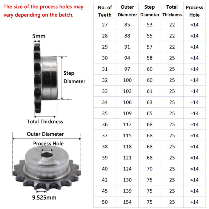 06B 28 Teeth To 50 Teeth Sprocket Wheel Chain Gear Industrial A3