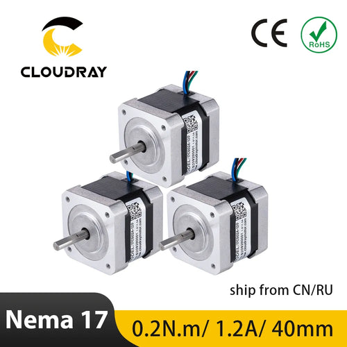 Motor paso a paso Cloudray Nema17 bifásico 0,2 Nm 1,2 A 40 mm 4 conductores para 3D 