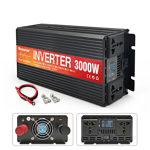 Pure Sine Wave Inverter 3000W 4000W 5000W Double Socket LCD