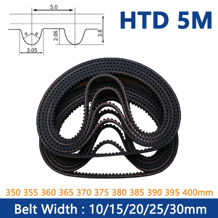 HTD 5M Timing Belt Rubber Closed Loop Synchronous Belt – Perimeter: 350-400 mm