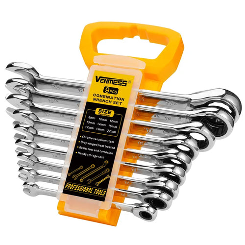 Ratchet Wrenches Set - Chrome Vanadium Steel with Metric 72