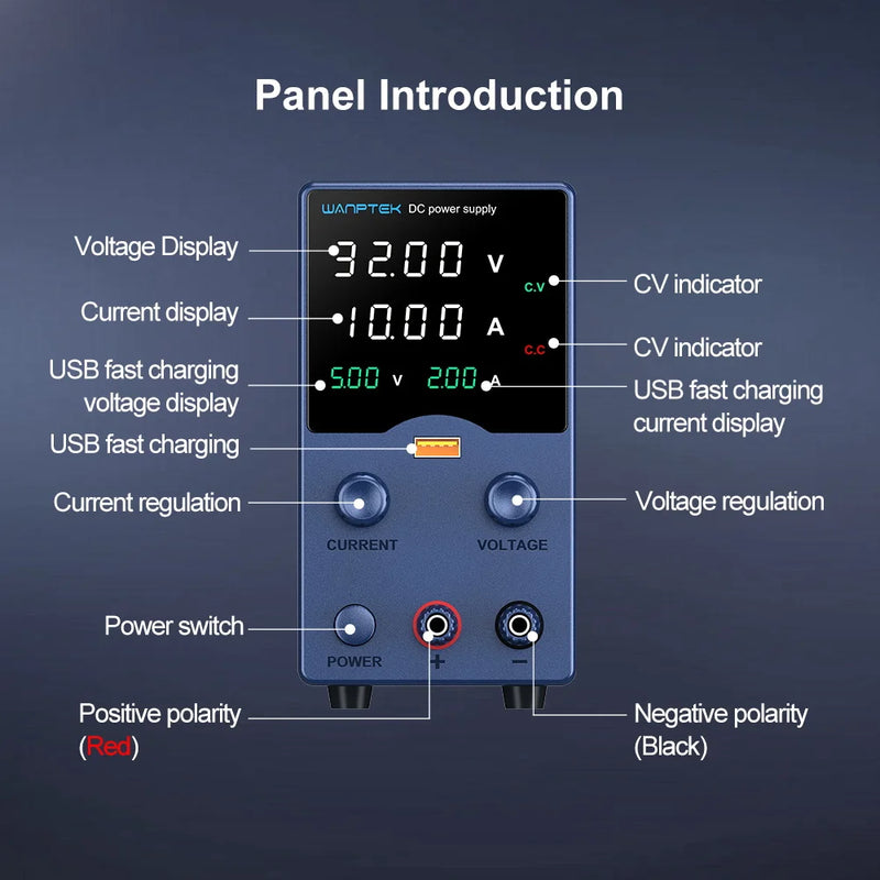 Adjustable DC Bench Power Supply 30V 10A Encoder Control Lab Power Source GA3010L
