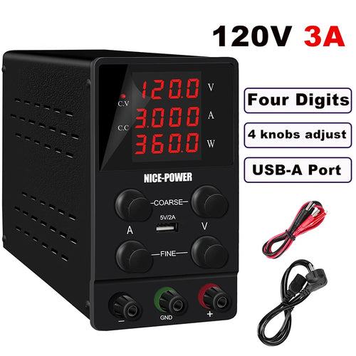 NICE-POWER Adjustable Regulated Lab DC Power Supply, 15V 30V 10A