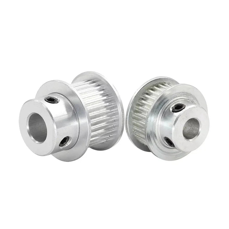 2GT / GT2 Timing Pulley (BF Type) – 28T / 30T, Bore 4–15 mm, Aluminum, for 6/10 mm Belts