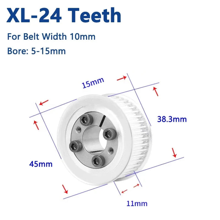 24 Zähne XL-Erweiterungshülse Synchronrad 24T Keyless Bushing 