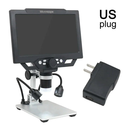 1-1600X Digital Microscope with 9-Inch HD Display for Soldering Repair – LED Dual Light Source Illumination