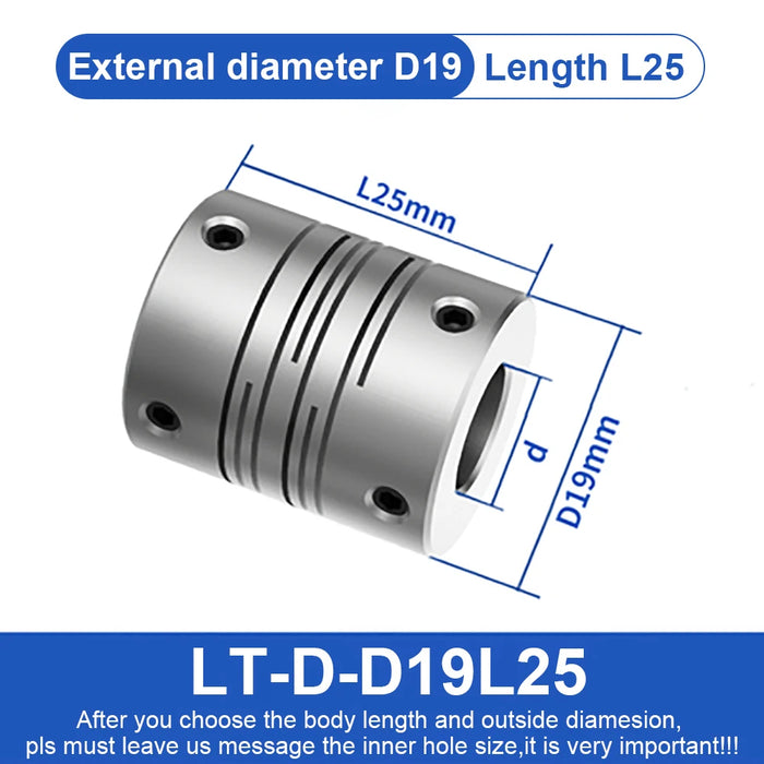 Parallel Line Coupling LT D19L25 - Motor Flexible Shaft Coupler