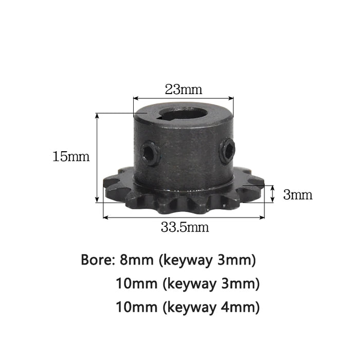 1pc 15T 04C Chain Gear 45# Steel 15 Teeth Industrial Transmission