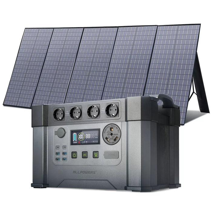 ALLPOWERS Solar Generator S2000 Pro with 400W Solar Panel, 4 x 2400W