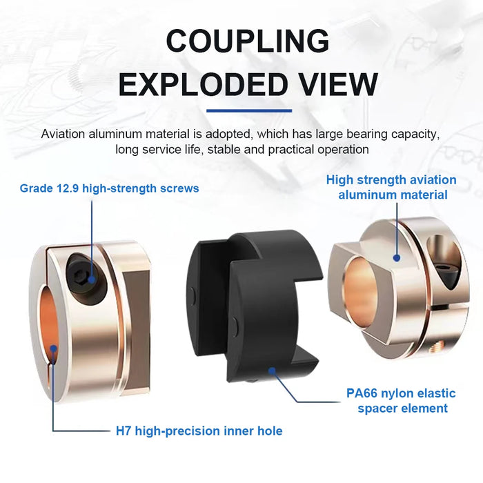 Cloweit LZ D25L39 D25L28 Oldham Coupling – Flexible Aluminum Alloy (Inner Diameter 5mm to 12mm)