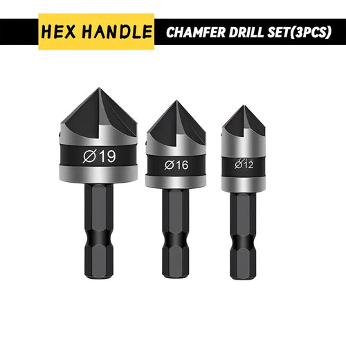 3PCS Senker Bohrer Hss Hex Fase Fünf Birnen Sechseckig 90 