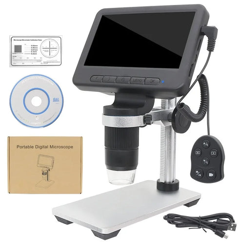 1000X Electronic USB Digital Microscope with 5-Inch LCD Display, WiFi, and Zoom - Portable for PCB Inspection and Watch Repair