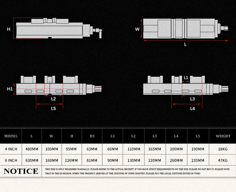 Double-Way Split Vise 4" 6" | CNC Milling Machine Dual Direction Bench Vise Cast Iron
