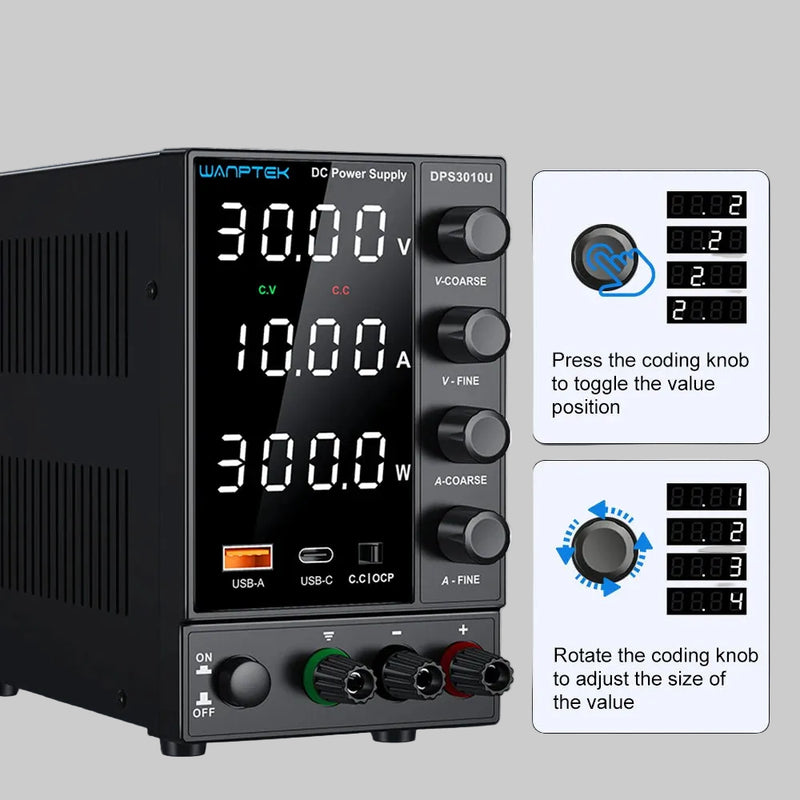 DPS Series Adjustable DC Bench Power Supply 30V–160V (2A–10A) | Stabilized Programmable Laboratory Power Source