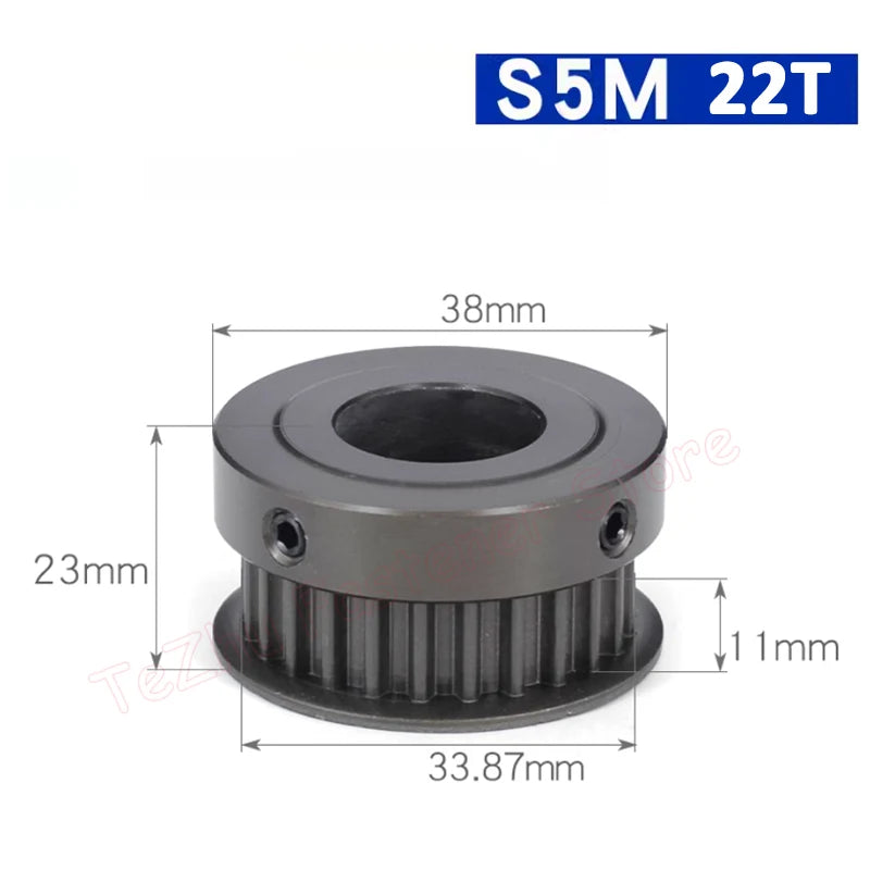 22 24 25 polea de distribución de dientes S5M 22T 24T 25T anodizado duro 