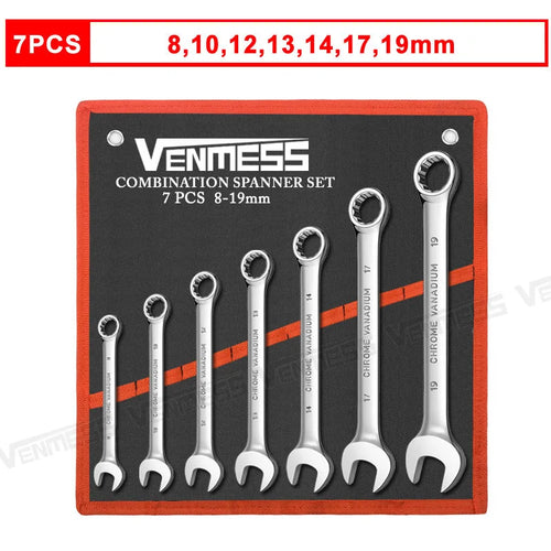 Combination Wrench Set – 12-Point Open and Box End Spanners for Garage & Car Repair
