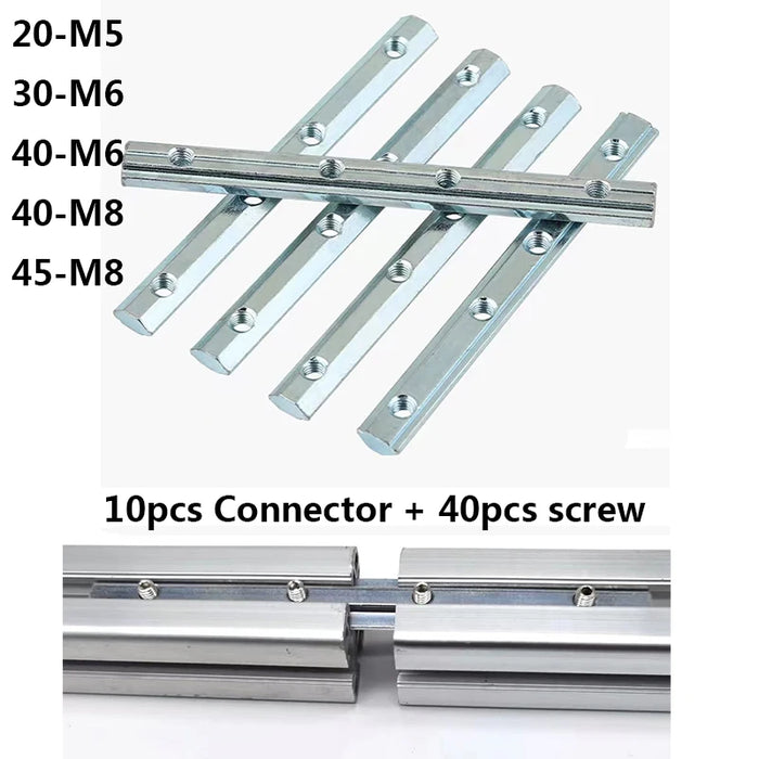 One-Word Connector for  Aluminum Profiles System – 10PCS Set