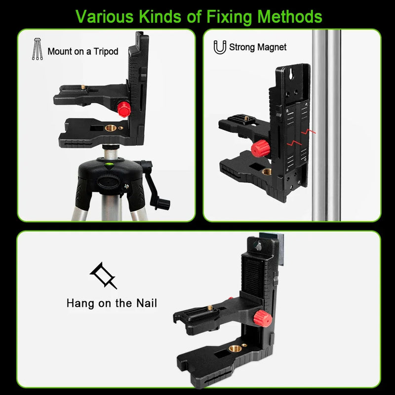 Super strong magnetic L-bracket support mount - Adjustable holder for universal laser level