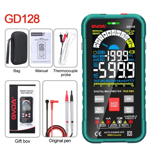 GVDA New 9999 Counts Digital Multimeter Smart Auto Range 1000V 10A