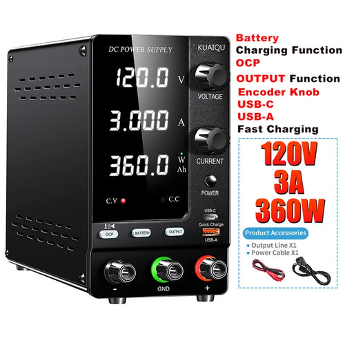 NICE-POWER Adjustable Regulated Lab DC Power Supply, 15V 30V 10A