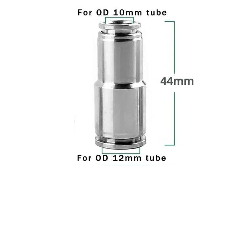 304 Stainless Steel Pneumatic Push-In Fitting – PU Straight / PG Reducer (4–16mm) 10/50/200PCS