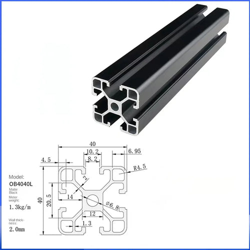 2020 2020N2 2020R 2040 2060 3030 3030N2 Perfiles de aluminio negro 