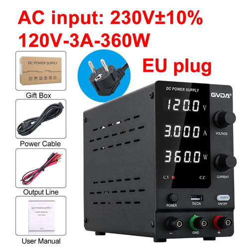 GVDA Adjustable DC Regulated Power Supply - DC 0-30V/60V/120V