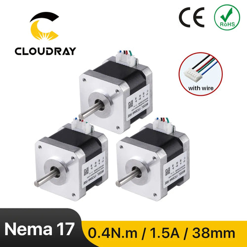 Cloudray Nema 17 Stepper Motor – 38mm, 40Ncm, 1.5A, 2-Phase