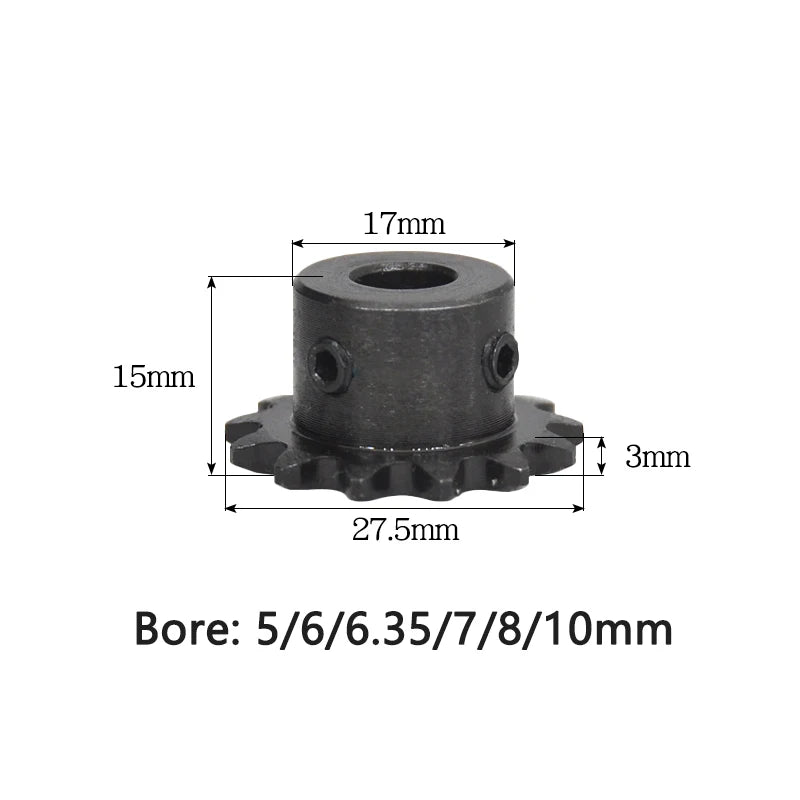 1 pieza 12T 04C engranaje de cadena 45 # acero 12 dientes piñón de accionamiento Industrial 