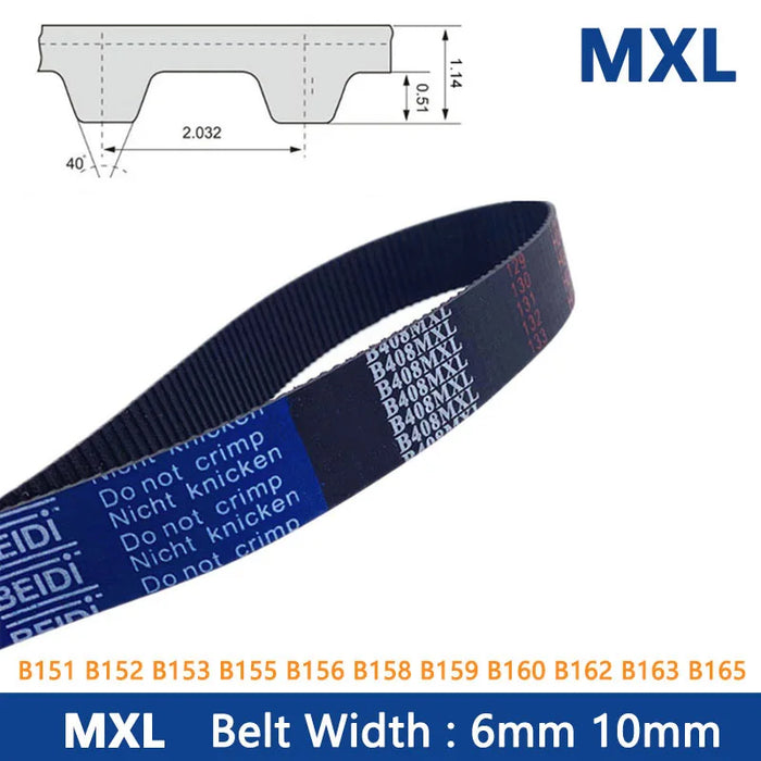 MXL Timing Belt - 6mm/10mm Rubber Closed Synchronous Belt, Pitch Length 306.83mm to 335.28mm