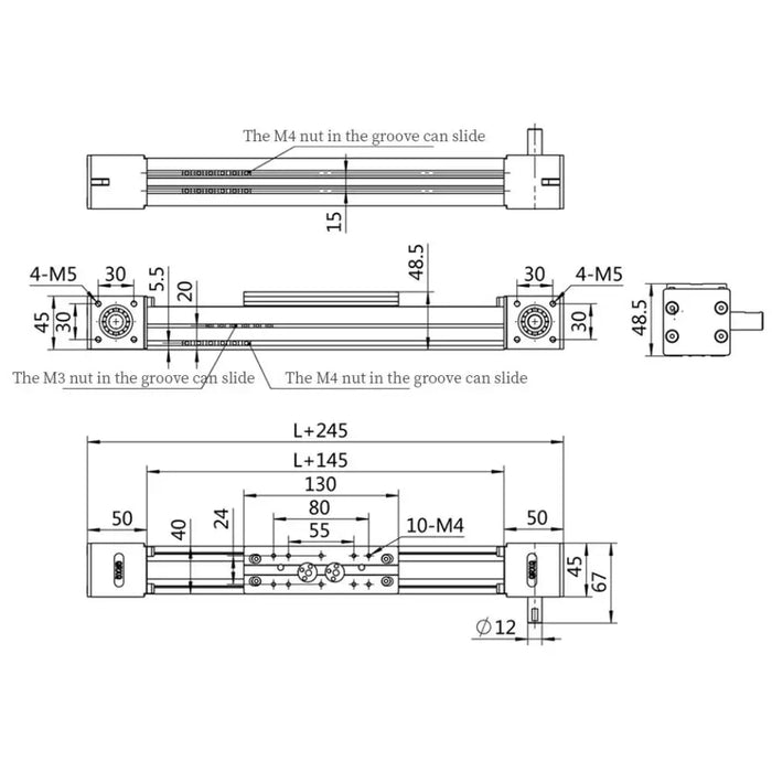 RXP40 High-Speed Linear Guide Rail with Belt-Driven Linear Actuator