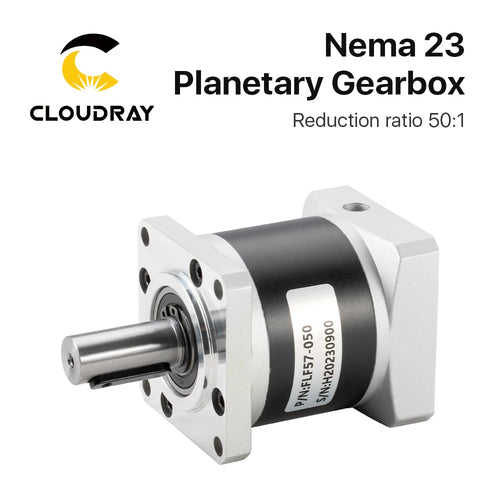 Reductor de velocidad del motor de caja de cambios planetaria Cloudray Nema23 Ratio 50:1 con 