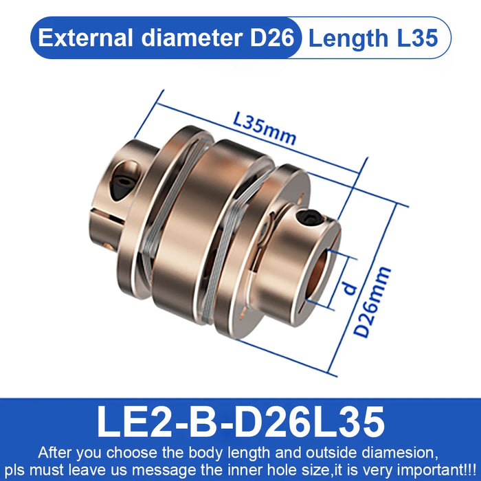 Flange Coupling  D26L26/35 Flexible Motor Shaft Coupler Aluminium