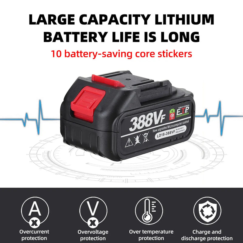 Amoladora angular sin escobillas Drillpro de 125 MM, amoladora inalámbrica 