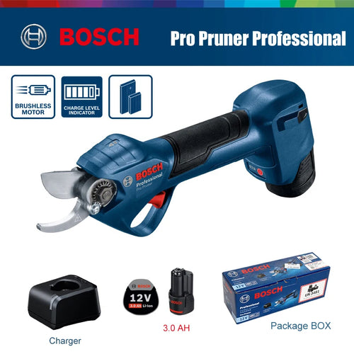 Bosch Pro Pruner Cordless Electric Pruning Shears – 12V Brushless Pruner for Fruit Trees with 3.0Ah Battery