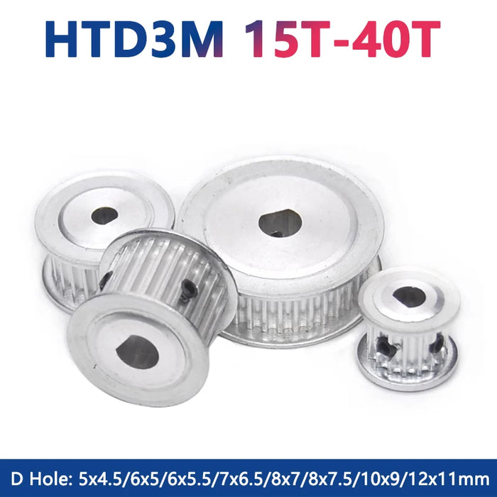 HTD3M 15T-40T Timing Pulley D Hole 15 16 18 20 24 25 30 32 35 36