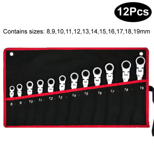 Combination Ratcheting Wrench Set with Flexible Head
